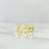 Topos Hoja 0.8gr / 7mm Texturizada Oro Amarillo 18K *