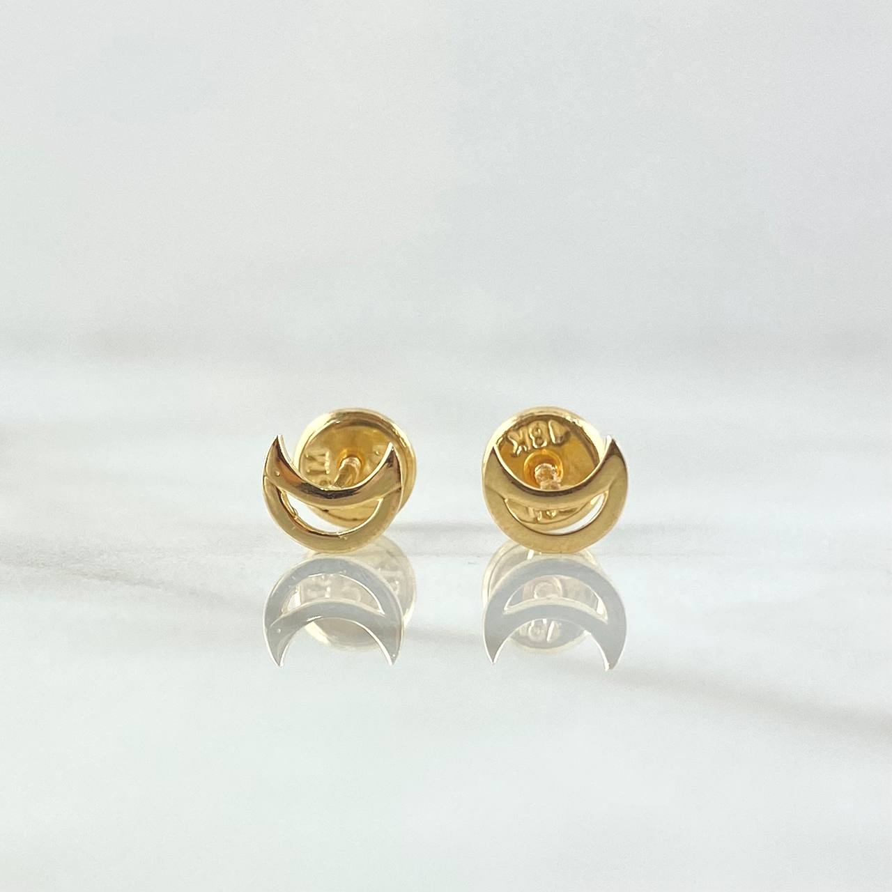 Topos Silueta Luna 0.6gr / 6mm Lisa Oro Amarillo 18K *