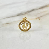 Dije Corona RX Circular 2.05gr / 2.4cm / Circones Blancos Oro Amarillo