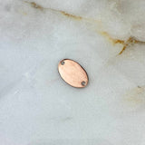 Herraje Placa Ovalada 0.65gr / 1.1cm-1.7cm / Lisa Oro Rosa
