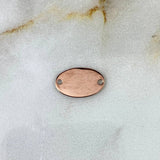 Herraje Placa Ovalada 0.65gr / 1.1cm-1.7cm / Lisa Oro Rosa