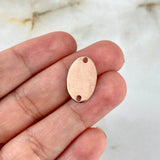 Herraje Placa Ovalada 0.65gr / 1.1cm-1.7cm / Lisa Oro Rosa
