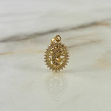 Dije Virgen María 1.35gr / 2.4cm / Circones Blancos Oro Amarillo