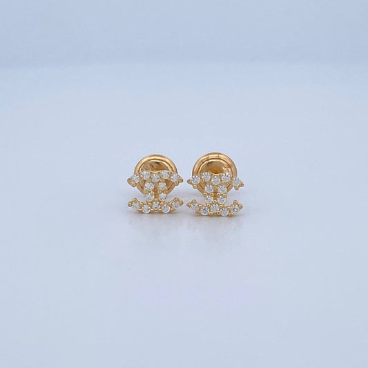 Topos Ola Cruzada 0.8gr / 6.94mm / Oro Amarillo 18K &