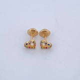 Topos Silueta Corazones 0.85gr / 6.43mm / Oro Amarillo 18K &