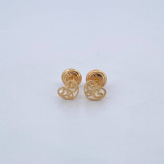 Topos Silueta Corazones 0.65gr / 6.1mm / Oro Amarillo 18K &