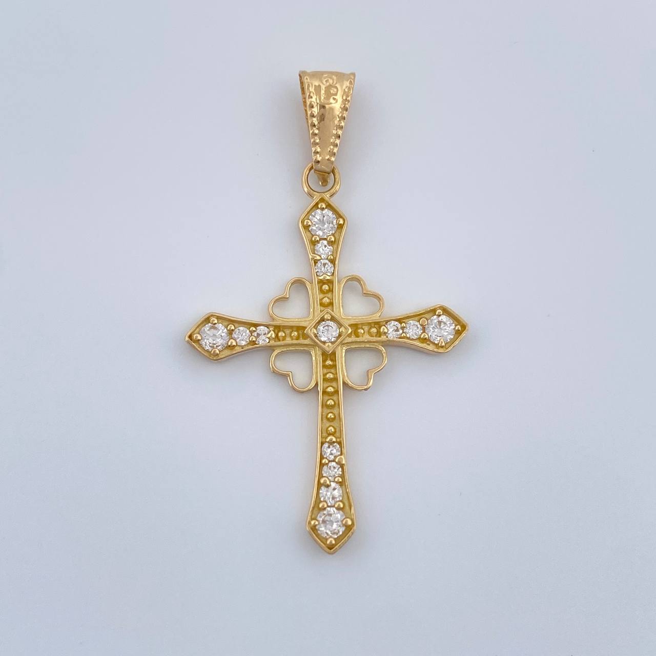 Dije Cruz Corazones 1.25gr / 3.2cm / Oro Amarillo 18K %