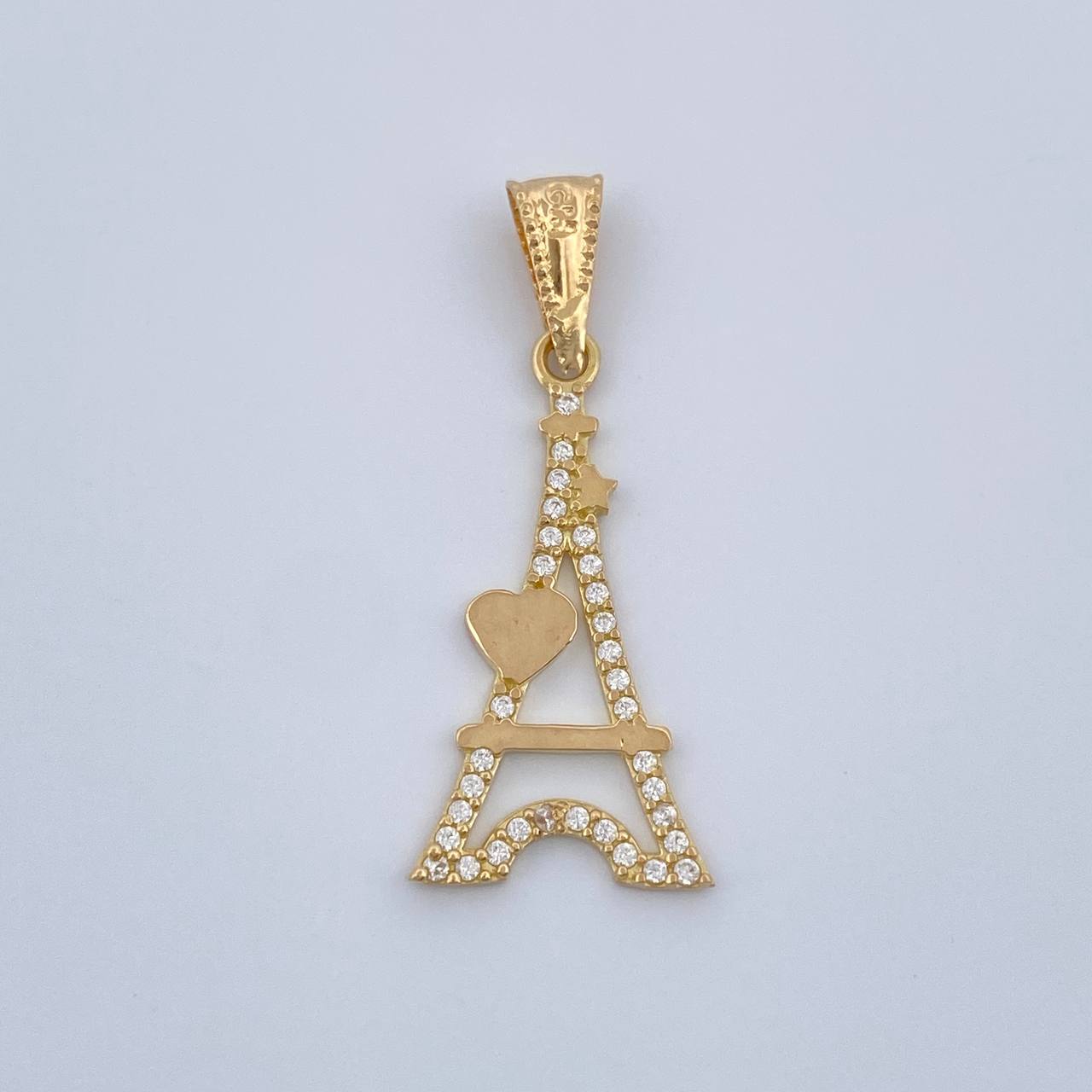 Dije Torre Eiffel Corazon 0.95gr / 2.8cm / Oro Amarillo 18K %