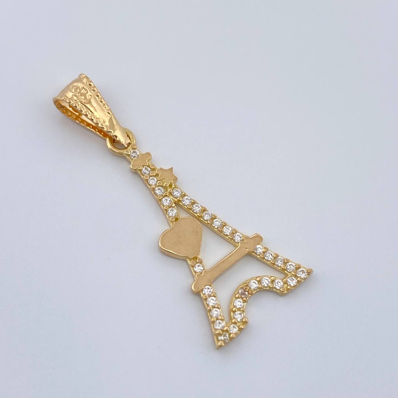 Dije Torre Eiffel Corazon 0.95gr / 2.8cm / Oro Amarillo 18K %