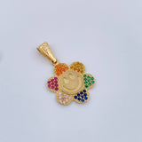 Dije Flor Cara Feliz 1.8gr / 2.5cm / Oro Amarillo 18K %