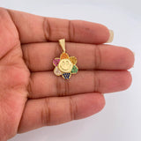 Dije Flor Cara Feliz 1.8gr / 2.5cm / Oro Amarillo 18K %