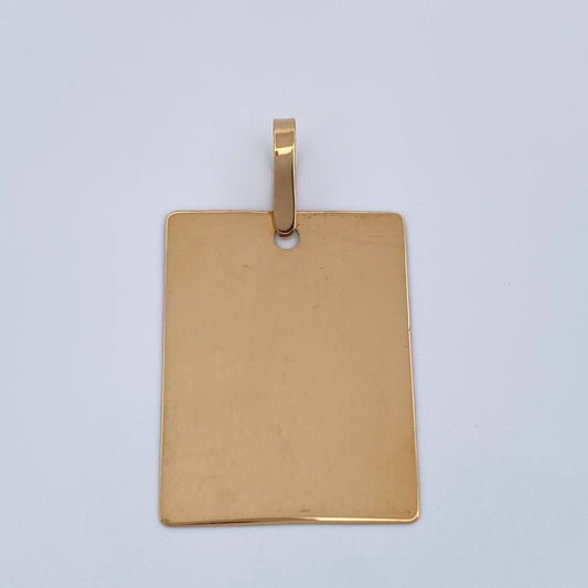 Dije Placa  1.55gr / 3.2cm / Oro Amarillo 18K $