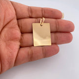 Dije Placa 1.6gr / 3.2cm / Oro Amarillo 18K &