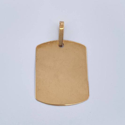 Dije Placa  1.6gr / 3.3cm / Oro Amarillo 18K $