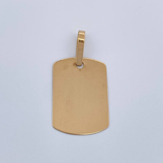 Dije Placa  1.1gr / 2.8cm / Oro Amarillo 18K $