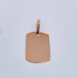 Dije Placa 0.8gr / 2.8cm / Oro Rosa 18K $