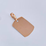 Dije Placa 0.8gr / 2.8cm / Oro Rosa 18K $