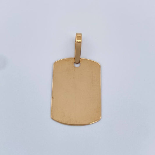 Dije Placa 1.2gr / 2.8cm / Oro Amarillo 18K %