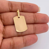 Dije Placa 1gr / 2.8cm / Oro Amarillo 18K %