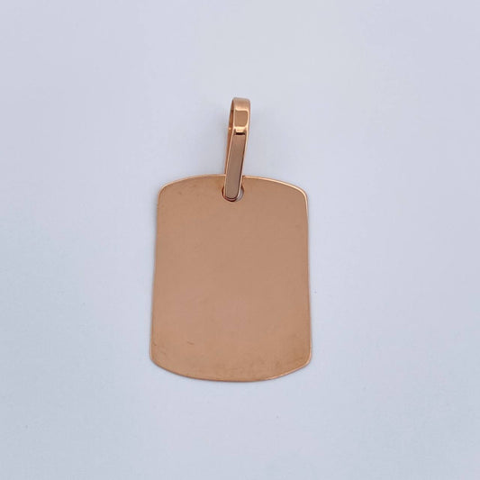 Dije Placa 0.95gr / 2.8cm / Oro Rosa 18K %