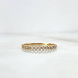 Anillo Churumbela Circulos Punteados 1.35gr / T8 / Circones Blancos Oro Amarillo