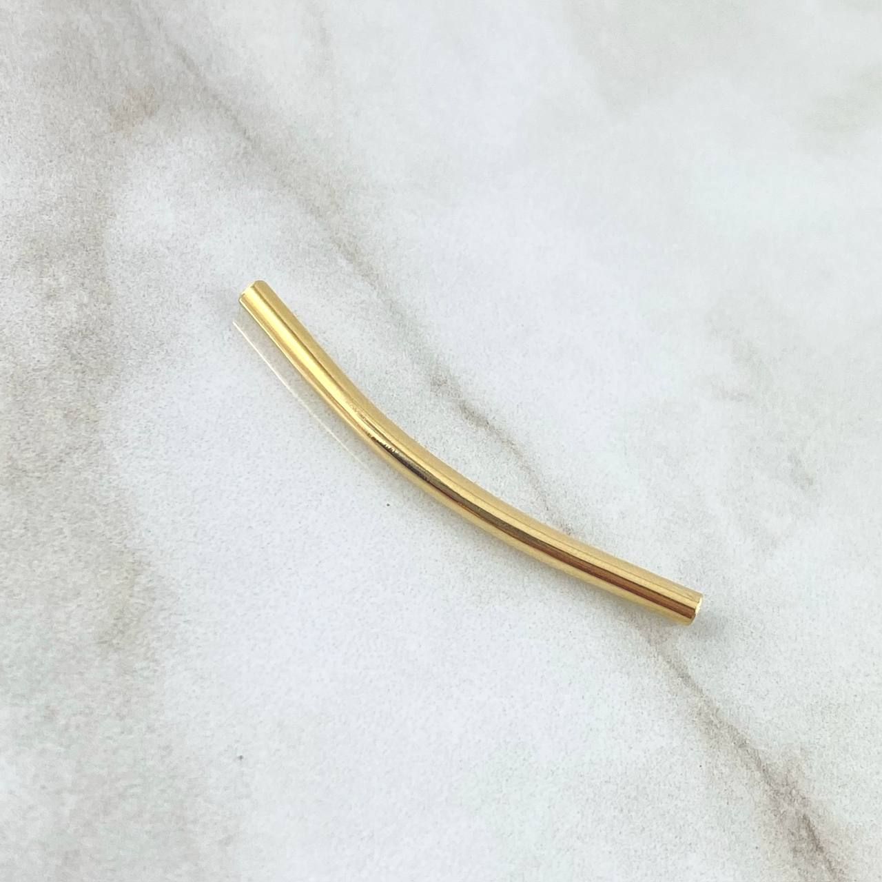Herraje Cilindro 0.5gr / 4cm / Liso Oro Amarillo 18K ©