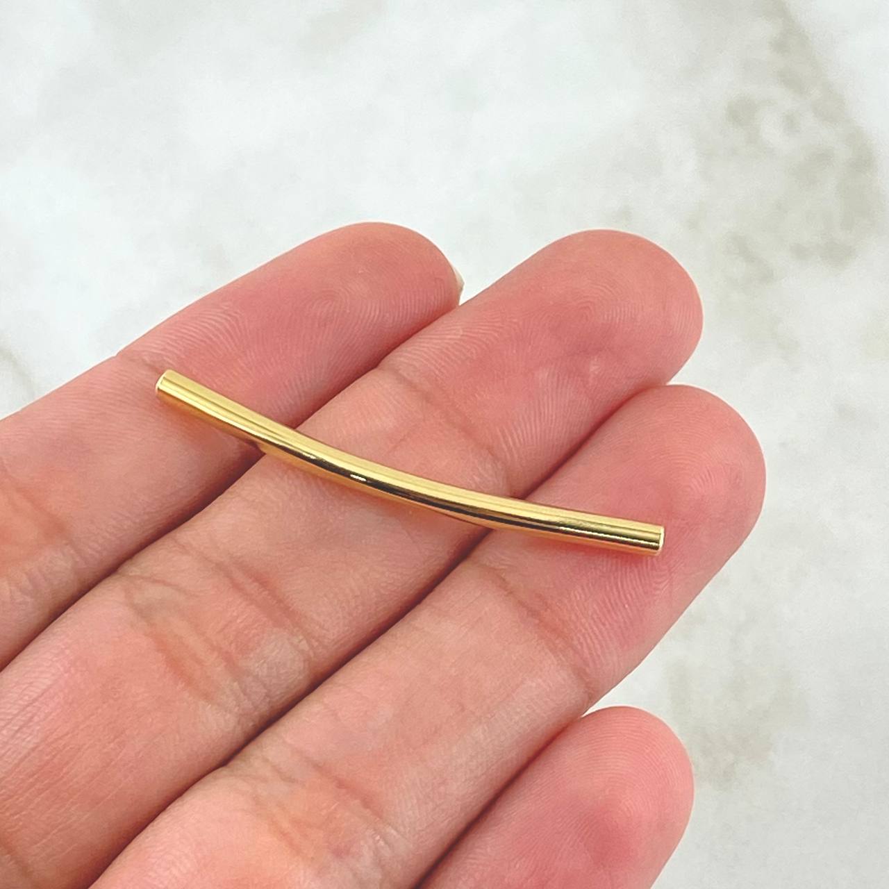 Herraje Cilindro  0.55gr / 4cm / Liso Oro Amarillo 18K