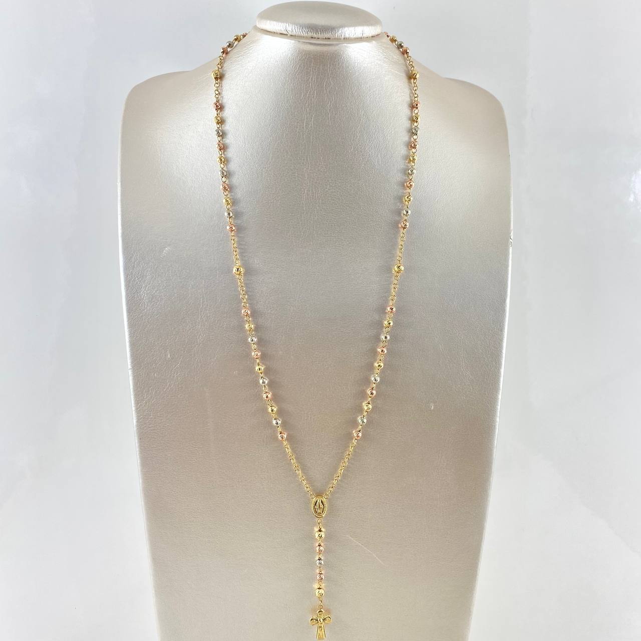 Rosario Virgen Milagrosa 11.9gr / 60cm / 4mm-5mm Tres Oros 18K *