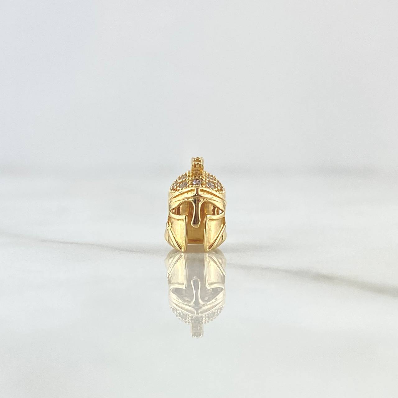 Herraje Casco Gladiador 1.45gr / 0.7cm / Circones Blancos Oro Amarillo 18K *
