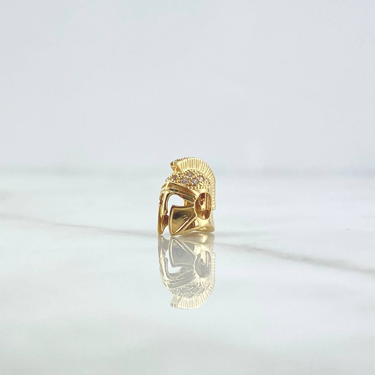 Herraje Casco Gladiador 1.45gr / 0.7cm / Circones Blancos Oro Amarillo 18K *