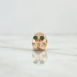 Herraje Calavera 2.35gr / 1cm / Circones Verdes Oro Rosa 18K *