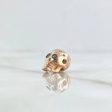Herraje Calavera 2.35gr / 1cm / Circones Verdes Oro Rosa 18K *