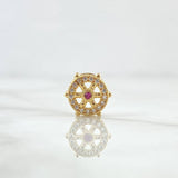 Herraje Timon 1gr / 1cm / Circones Blancos Y Fucsia Oro Amarillo 18K *