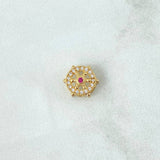 Herraje Timon 1gr / 1cm / Circones Blancos Y Fucsia Oro Amarillo 18K *