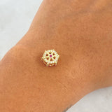 Herraje Timon 1gr / 1cm / Circones Blancos Y Fucsia Oro Amarillo 18K *