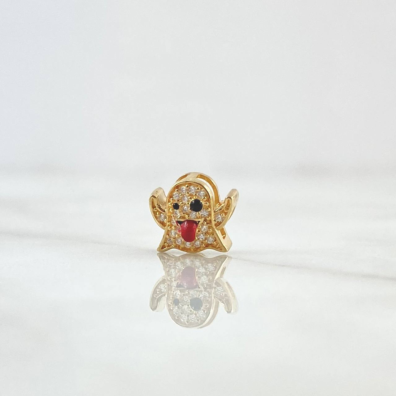 Herraje Fantasma Animado 0.9gr / 0.7cm / Circones Blancos Oro Amarillo 18K *