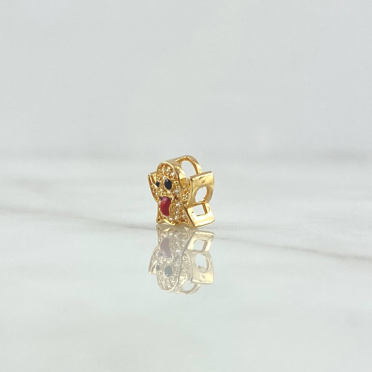 Herraje Fantasma Animado 0.9gr / 0.7cm / Circones Blancos Oro Amarillo 18K *