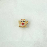 Herraje Fantasma Animado 0.9gr / 0.7cm / Circones Blancos Oro Amarillo 18K *