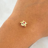 Herraje Fantasma Animado 0.9gr / 0.7cm / Circones Blancos Oro Amarillo 18K *