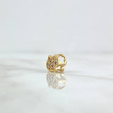 Herraje Mano Hamsa 0.9gr / 1cm / Circones De Colores Oro Amarillo 18K *