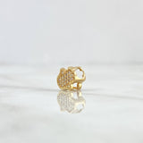 Herraje Mano Hamsa 0.9gr / 1cm / Circones Blancos Oro Amarillo 18K *