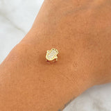 Herraje Mano Hamsa 0.9gr / 1cm / Circones Blancos Oro Amarillo 18K *