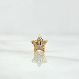 Herraje Estrella Animado 0.75gr / 0.7cm / Circones Blancos Oro Amarillo 18K *