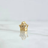 Herraje Estrella Animado 0.75gr / 0.7cm / Circones Blancos Oro Amarillo 18K *