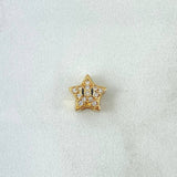 Herraje Estrella Animado 0.75gr / 0.7cm / Circones Blancos Oro Amarillo 18K *