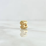 Herraje Signo Peso 1.45gr / 0.5cm / Circones Blancos Y Verdes Oro Amarillo 18K *