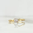 Anillo Solitario Lineas Curvas 1.55gr / T6 1/2 / Circon Blanco Oro Amarillo