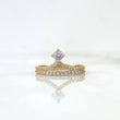 Anillo Solitario Tiara 2.45gr / T7 / Circones Blancos Oro Amarillo