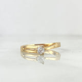 Anillo Solitario Garra 1.8gr / T6 1/4 / Circon Blanco Oro Amarillo