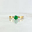 Anillo Solitario Uruz 2gr / T7 1/4 / Circones Blancos Verde Oro Amarillo